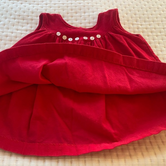 Vintage Baby Girls 6-9 Months Holiday Christmas Jumper Red Dress - Picture 2 of 4